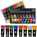 Farby akrylowe metaliczne zestaw 8 kolorów x 18 ml