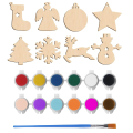 Bombki do malowania drewniane zawieszki x8 + farby DIY