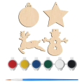 Bombki do malowania drewniane zawieszki x4 + farby DIY