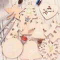 Bombki do malowania drewniane zawieszki x4 + farby DIY