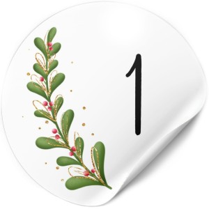 Świąteczne naklejki do stworzenia kalendarza adwentowego DIY 24 szt. #6